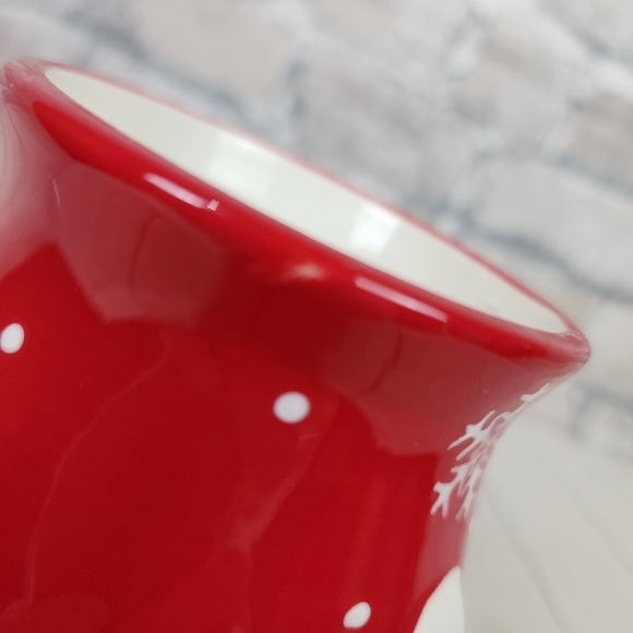 Pier 1 Imports Jolly Holiday Snowman 3D Mug Red Green Handpainted 16oz - Picture 15 of 15